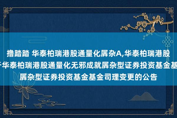 撸踏踏 华泰柏瑞港股通量化羼杂A,华泰柏瑞港股通量化羼杂C: 对于华泰柏瑞港股通量化无邪成就羼杂型证券投资基金基金司理变更的公告