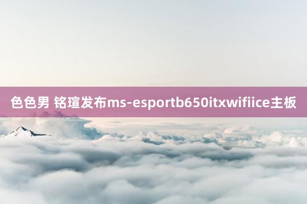 色色男 铭瑄发布ms-esportb650itxwifiice主板