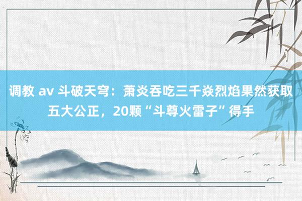 调教 av 斗破天穹：萧炎吞吃三千焱烈焰果然获取五大公正，20颗“斗尊火雷子”得手