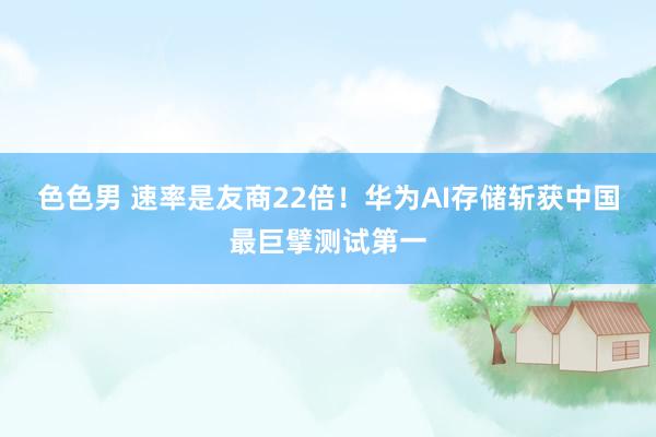 色色男 速率是友商22倍！华为AI存储斩获中国最巨擘测试第一