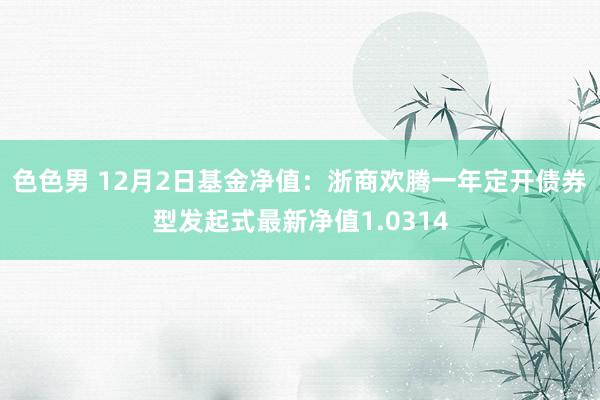 色色男 12月2日基金净值：浙商欢腾一年定开债券型发起式最新净值1.0314