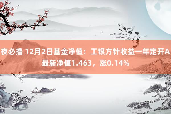 夜必撸 12月2日基金净值：工银方针收益一年定开A最新净值1.463，涨0.14%