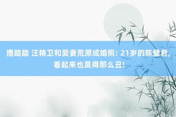 撸踏踏 汪精卫和爱妻荒原成婚照: 21岁的陈璧君， 看起来也莫得那么丑!