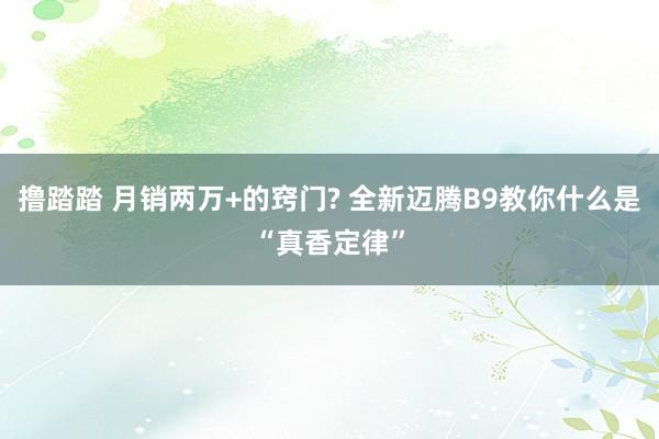 撸踏踏 月销两万+的窍门? 全新迈腾B9教你什么是“真香定律”