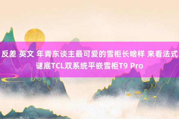 反差 英文 年青东谈主最可爱的雪柜长啥样 来看法式谜底TCL双系统平嵌雪柜T9 Pro