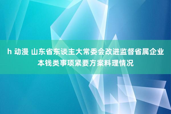 h 动漫 山东省东谈主大常委会改进监督省属企业本钱类事项紧要方案料理情况