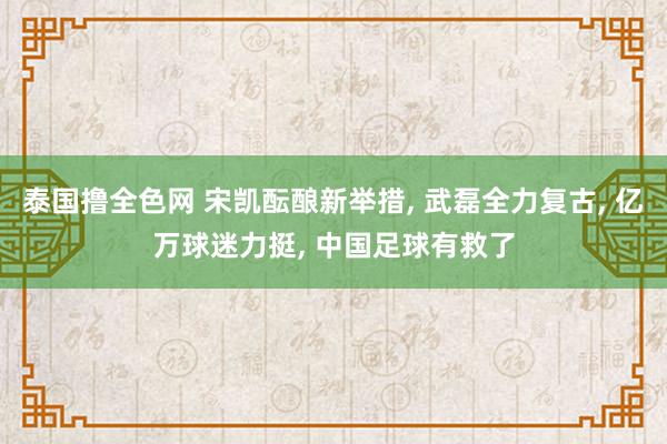 泰国撸全色网 宋凯酝酿新举措， 武磊全力复古， 亿万球迷力挺， 中国足球有救了