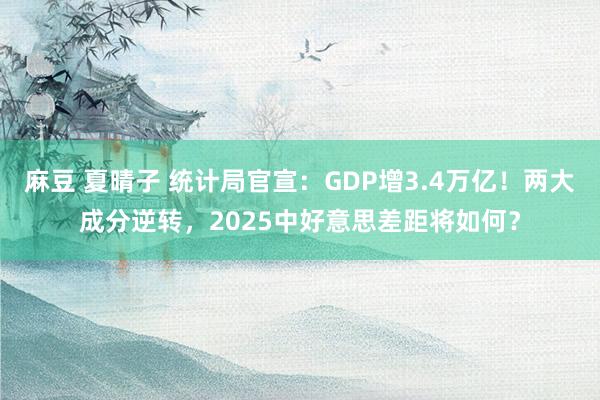 麻豆 夏晴子 统计局官宣：GDP增3.4万亿！两大成分逆转，2025中好意思差距将如何？
