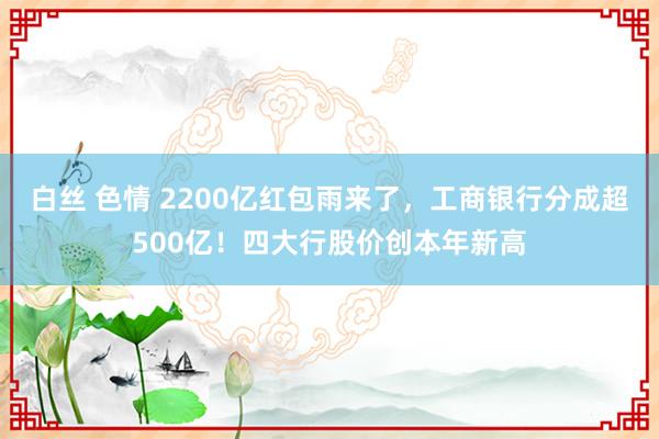 白丝 色情 2200亿红包雨来了，工商银行分成超500亿！四大行股价创本年新高