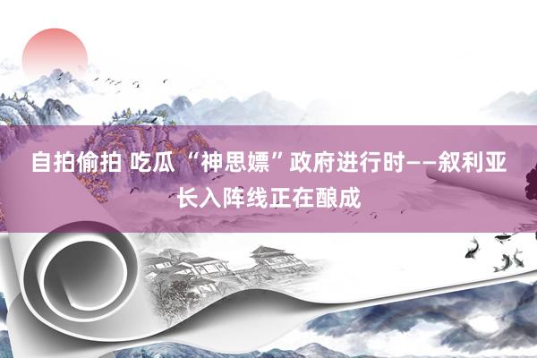 自拍偷拍 吃瓜 “神思嫖”政府进行时——叙利亚长入阵线正在酿成