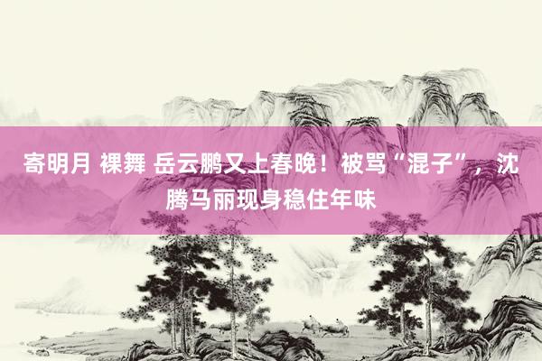 寄明月 裸舞 岳云鹏又上春晚！被骂“混子”，沈腾马丽现身稳住年味