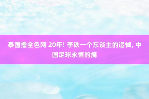 泰国撸全色网 20年! 李铁一个东谈主的追悼， 中国足球永恒的痛
