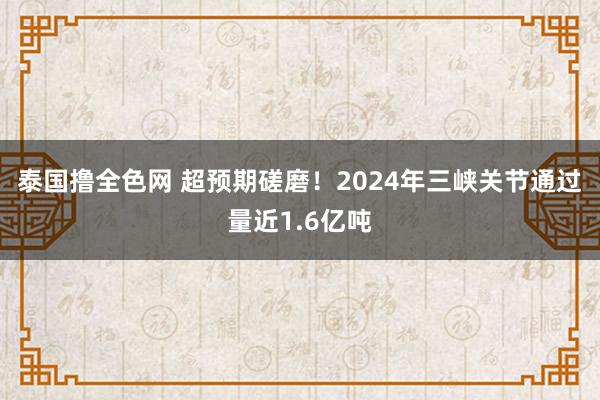 泰国撸全色网 超预期磋磨！2024年三峡关节通过量近1.6亿吨