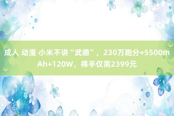 成人 动漫 小米不讲“武德”，230万跑分+5500mAh+120W，得手仅需2399元