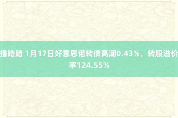 撸踏踏 1月17日好意思诺转债高潮0.43%，转股溢价率124.55%