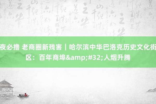 夜必撸 老商圈新残害｜哈尔滨中华巴洛克历史文化街区：百年商埠&#32;人烟升腾